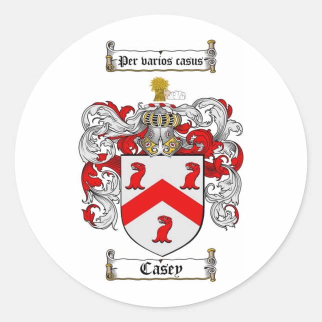 ADESIVO REDONDO CASEY FAMILY CREST - CASEY CASACO DE ARMAS (Frente)