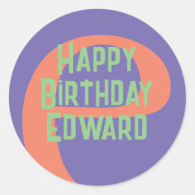 Casinha de coral roxa de aniversário do Sticker