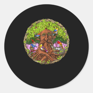 Adesivo Redondo Casinha de Gnomos da Floresta Cottagecore Goblinco