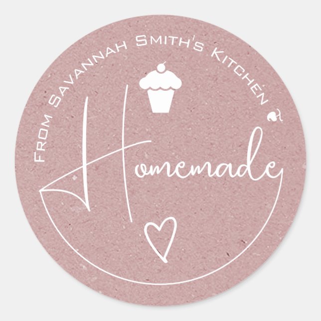 Adesivo Redondo Casinha Lilac Roxa Da Cozinha De Kraft (Frente)