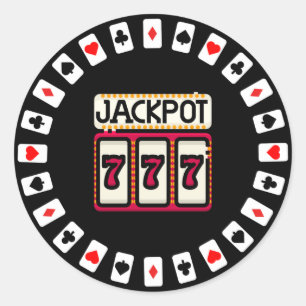 Adesivo Redondo Casino atingiu o Jackpot 777