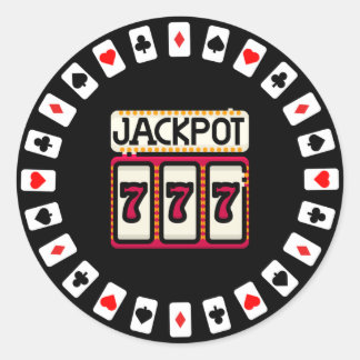Adesivo Redondo Casino bateu no Jackpot 777