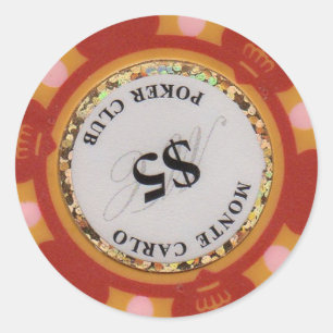 Adesivo Redondo Casino Chip para moedas divididas, Super Triplo, e