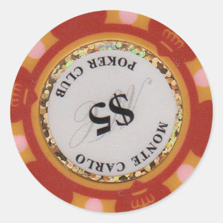 Adesivo Redondo Casino Chip para moedas divididas, Super Triplo, e