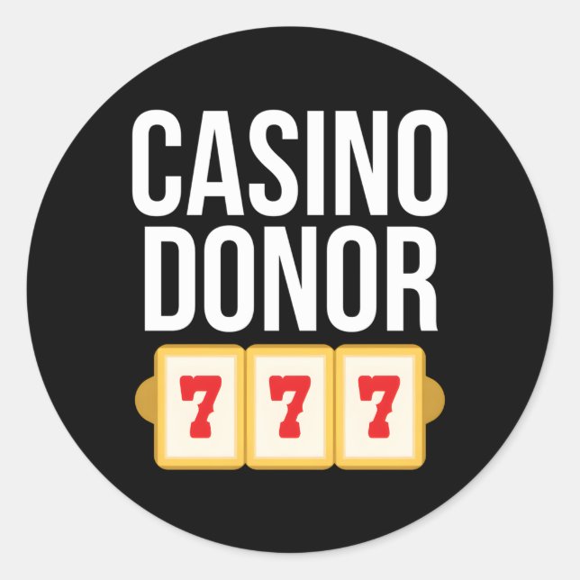 Adesivo Redondo Casino Donor Gambling Piada (Frente)
