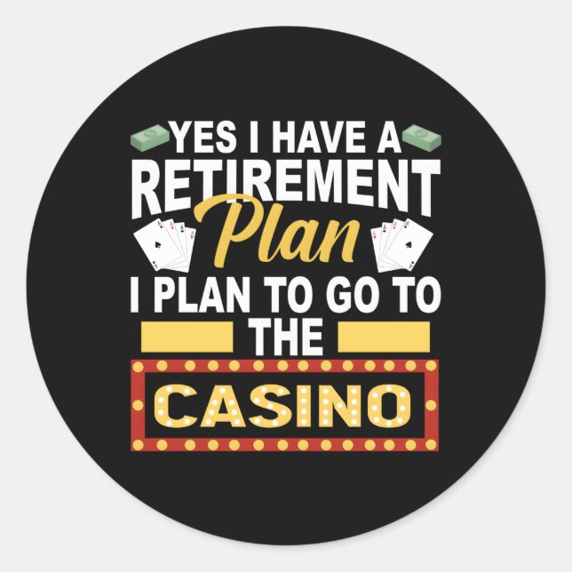 Adesivo Redondo Casino Para Plano Retiree Retiret (Frente)