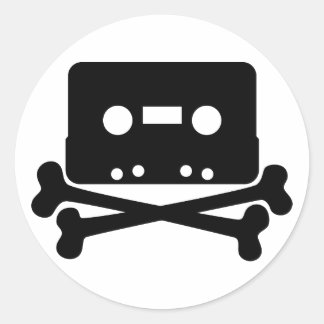 Adesivo Redondo Cassette Jolly Roger