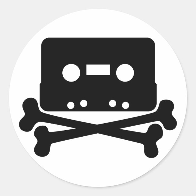 Adesivo Redondo Cassette Jolly Roger (Frente)