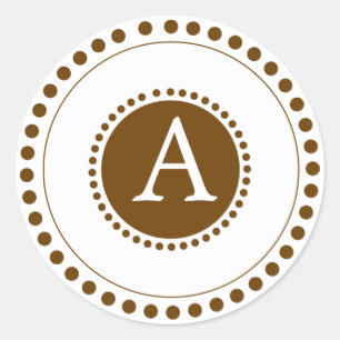 Adesivo Redondo Castanho-chocolate — Vedantes de envelope personal