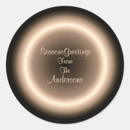 Adesivo Redondo Castanho com vedação de Círculo Iluminado de Creme