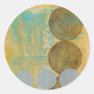 Adesivo Redondo Castanho Escuro e Círculos de Cinza com Números