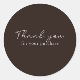 Adesivo Redondo Castanho sólido. Obrigado pela sua compra