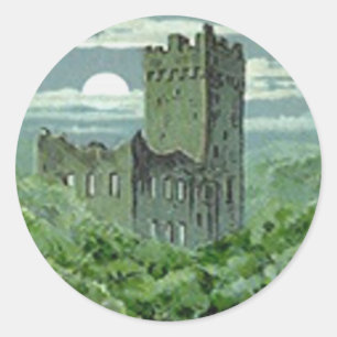 Adesivo Redondo Castelo Blarney Verde Irlanda