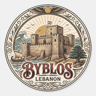 Adesivo Redondo Castelo de Byblos Líbano
