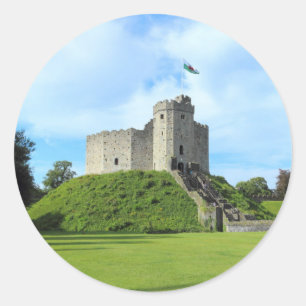 Adesivo Redondo Castelo de Cardiff Keep II