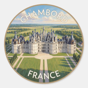 Adesivo Redondo Castelo de Chambord França Castelo Renascentista