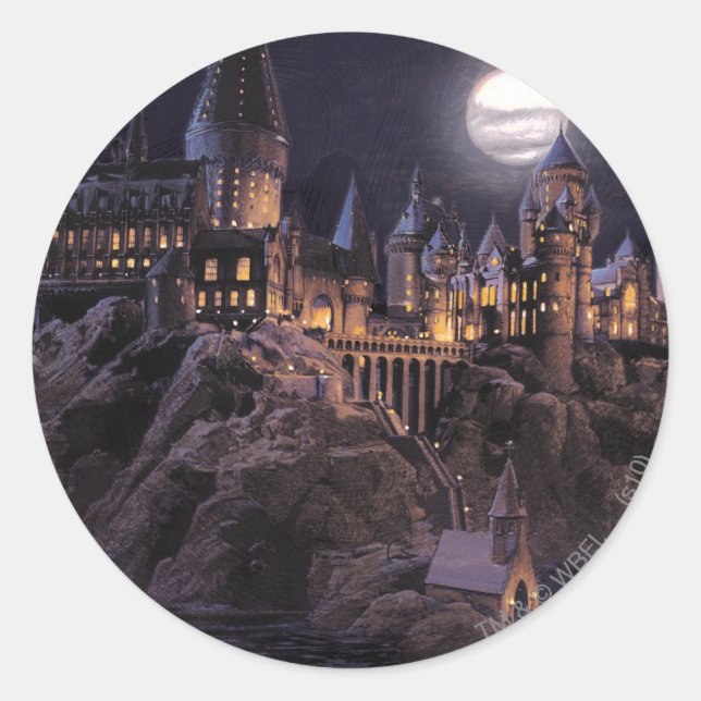 Adesivo Redondo Castelo de Harry Potter | Grande Lago até Hogwarts (Frente)