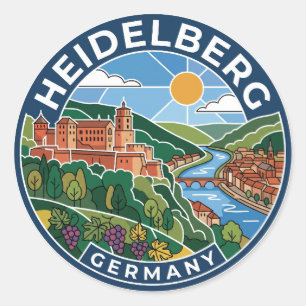 Adesivo Redondo Castelo de Heidelberg Alemanha