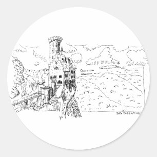 Adesivo Redondo Castelo de Lichtenstein