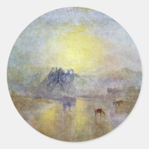 Adesivo Redondo Castelo de Norham no nascer do sol por Turner
