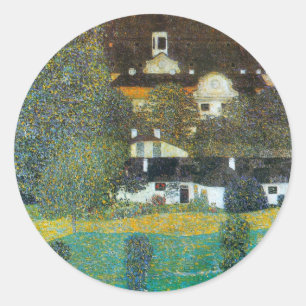 Adesivo Redondo Castelo Kammer no Attersee II de Gustav Klimt