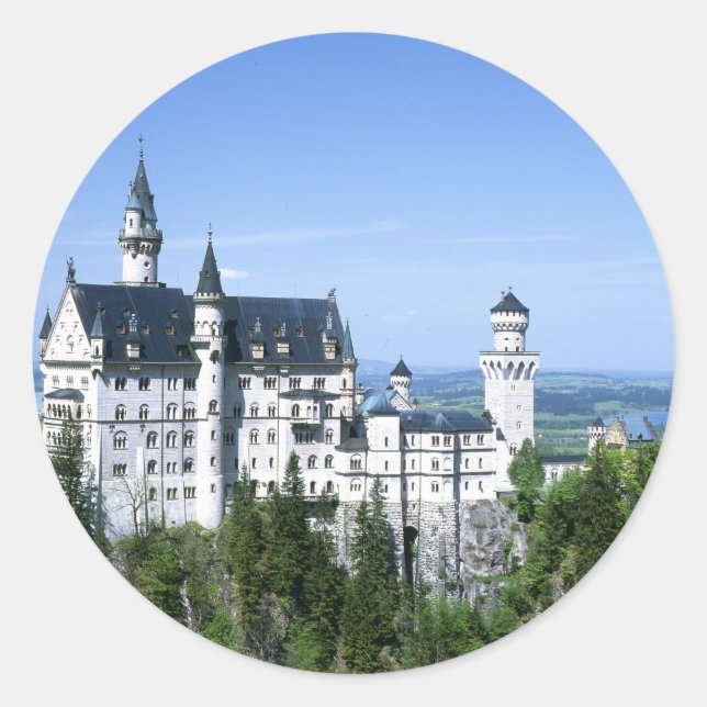 Adesivo Redondo Castelo Neuschwanstein Bavaria (Frente)