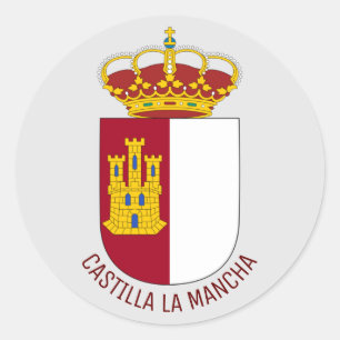 Adesivo Redondo Castilla La Mancha casaco de armas - Espanha