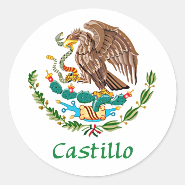 Adesivo Redondo Castillo Mexicano - Selo Nacional (Frente)