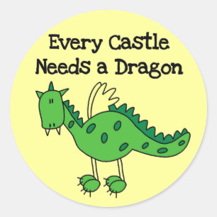 Adesivo Redondo Castle Dragon