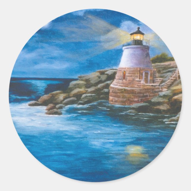 Adesivo Redondo Castle Hill Lighthouse Sticker (Frente)