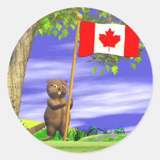 Adesivo Redondo castor e sinalizador canadenses