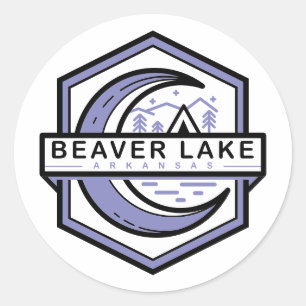 Adesivo Redondo castor lago arkKansas moon hexa