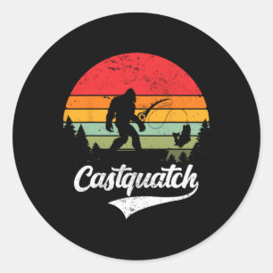 Adesivo Redondo Castquatch Engraçado Byss Pescador Meme de Pesca