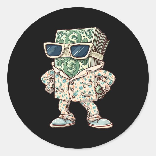 Adesivo Redondo Casual Money Sleepwear Costume For Cash Lovers  (Frente)