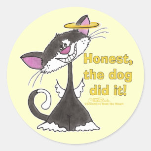 Adesivo Redondo Cat Angel