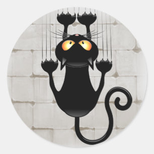 Adesivo Redondo Cat Caindo no personagem de desenho animado da div