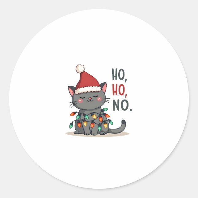 Adesivo Redondo Cat Christmas Shirt Kids Funny Santa Cat Christmas (Frente)