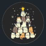 Adesivo Redondo Cat Christmas Tree Gift, Cats Lovers Decoration<br><div class="desc">Cat Christmas Tree Gift,  Cat Lover Christmas,  Play Christmas with my cats,  Christmas Gift For Cat Lover. All Cats For The Christmas Holidays. Funny Cat Christmas Shirt and T-shirt. Click the "customize further" button if you wish to re-arrange and format the style and placement of the text.</div>