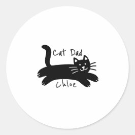 Adesivo Redondo Cat Dad custom cat name