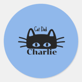 Adesivo Redondo Cat Dad custom cat name