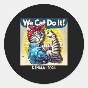 Adesivo Redondo Cat Do It Kamala Harris Suportador do Cat La