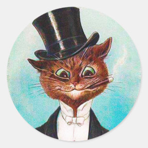Adesivo Redondo Cat Gentleman, Louis Wain
