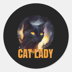 Adesivo Redondo Cat Lady For Kamala Harris Design único
