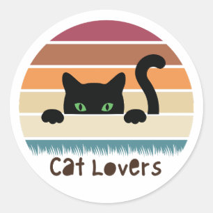 Adesivo Redondo Cat Lover