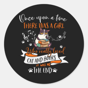 Adesivo Redondo Cat Lovers   Quem Adorava Amantes De Gatos E Livro