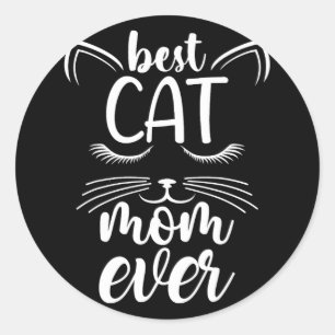 Adesivo Redondo Cat Mãe de Dia de as mães