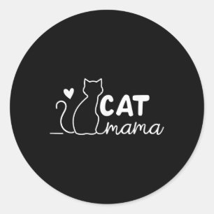 Adesivo Redondo Cat Mama Eu Adoro Cat Cat Mãe Ideia Excelente Para