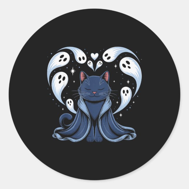 Adesivo Redondo Cat Meme Wizard Soky Fantasy Kitty  (Frente)