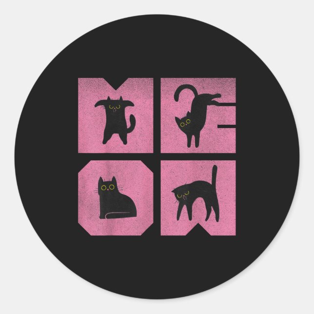 Adesivo Redondo Cat - Meow Art  (Frente)