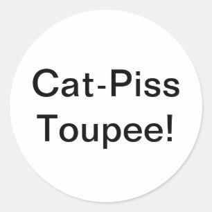 Adesivo Redondo Cat-Piss Toupee Splash-Art Hankamer Artjunkhaus